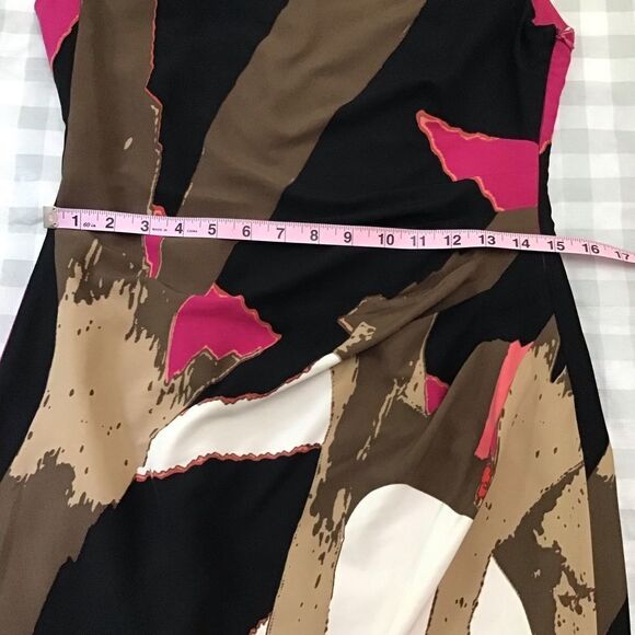 ANNE Klein sheath dress sleeveless pink black white office wear size 4 - Picture 8 of 12